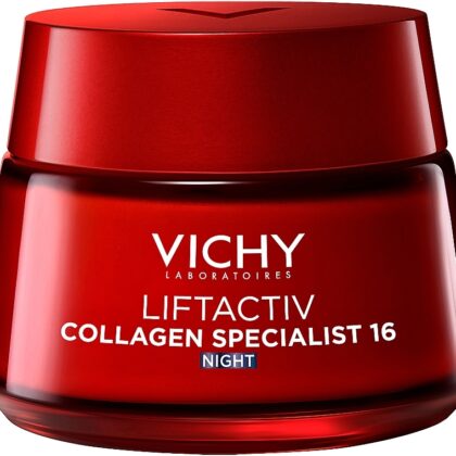 Vichy Liftactiv Collagen Specialist 16 Night Cream — Нічний антивіковий крем з ко-бондинг технологією для корекції 16 ознак старіння шкіри обличчя