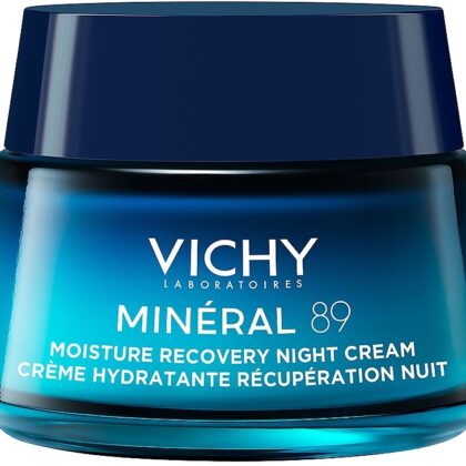 Відновлювальний зволожувальний нічний крем для всіх типів шкіри з чистим мелатоніном Vichy Mineral 89 Night Cream