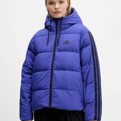 Women's Winter Down Jacket Adidas Essentia 3-Stripes JW9109 M Blue (4068811679392)