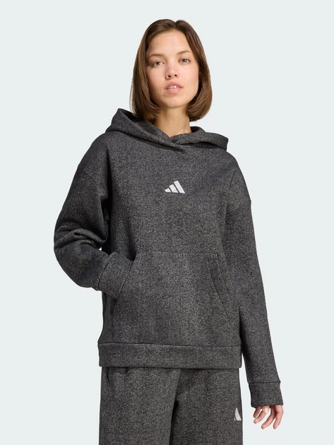 Women's Adidas All Szn Holiday Glitter Fleece Hoodie JX4346 XS Black with White (4068808679855)