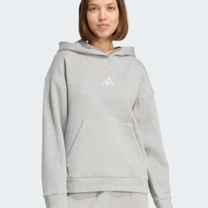 Women's Adidas All Szn Holiday Glitter Fleece Hoodie JV5757 M Gray (4068808679572)