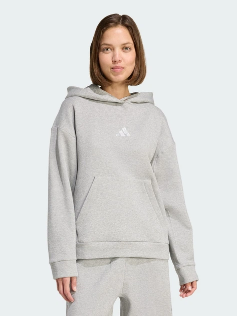 Women's Adidas All Szn Holiday Glitter Fleece Hoodie JV5757 M Gray (4068808679572)